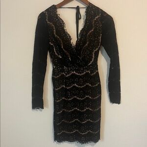 NWT Francesca's Collections Black Lace Long Sleeve Dress